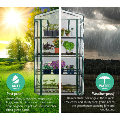 Greenhouse 4 Tiers Mini Green House Garden Bed Planter Box 1.6x0.7x0.5M