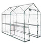 Greenhouse Tunnel - Walk-In Clear Garden Shed with 4 Shelves 1.2x1.9x1.9m