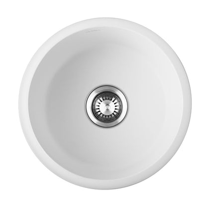 Kitchen Sink Basin Stone Sink Bathroom Laundry Single Bowl 430mmx430mm WH