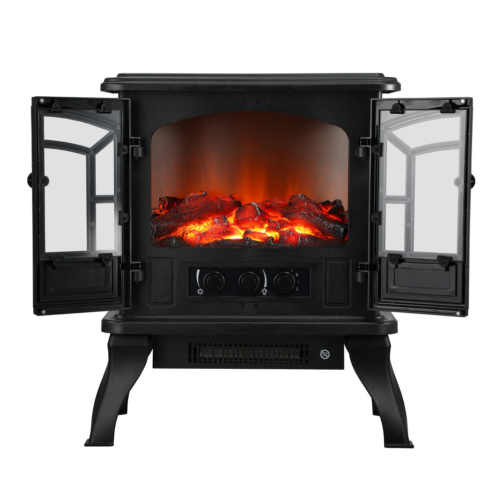 Vevare Electric Fireplace Heater Freestanding 3D Flame Effect 2000W