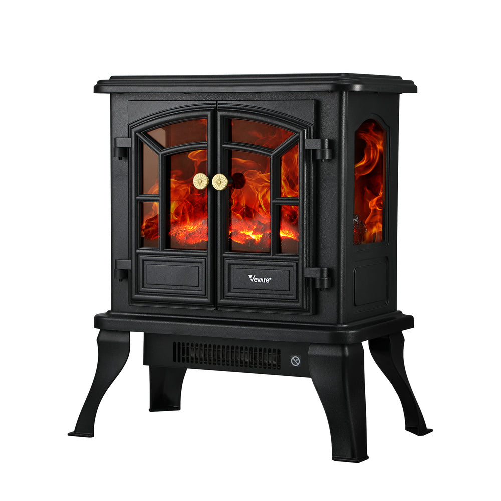 Vevare Electric Fireplace Heater Freestanding 3D Flame Effect 2000W