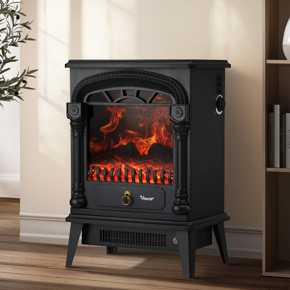 Vevare Electric Fireplace Heater 3D Flame Effect 2000W Freestanding