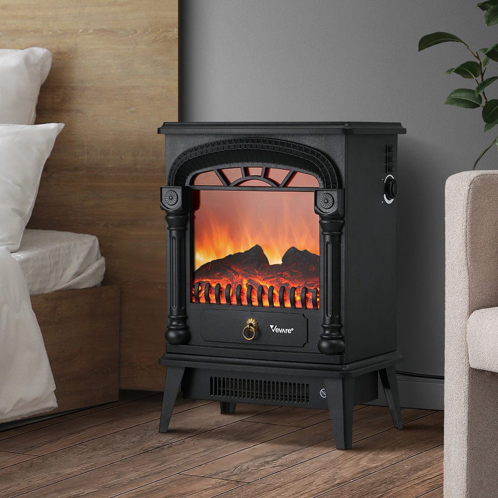 Vevare Electric Fireplace Heater 3D Flame Effect 2000W Freestanding