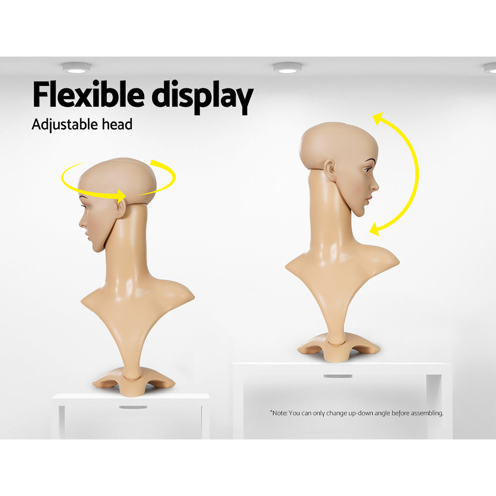 Female Mannequin Head Dummy Model Display Shop Stand Professional Use