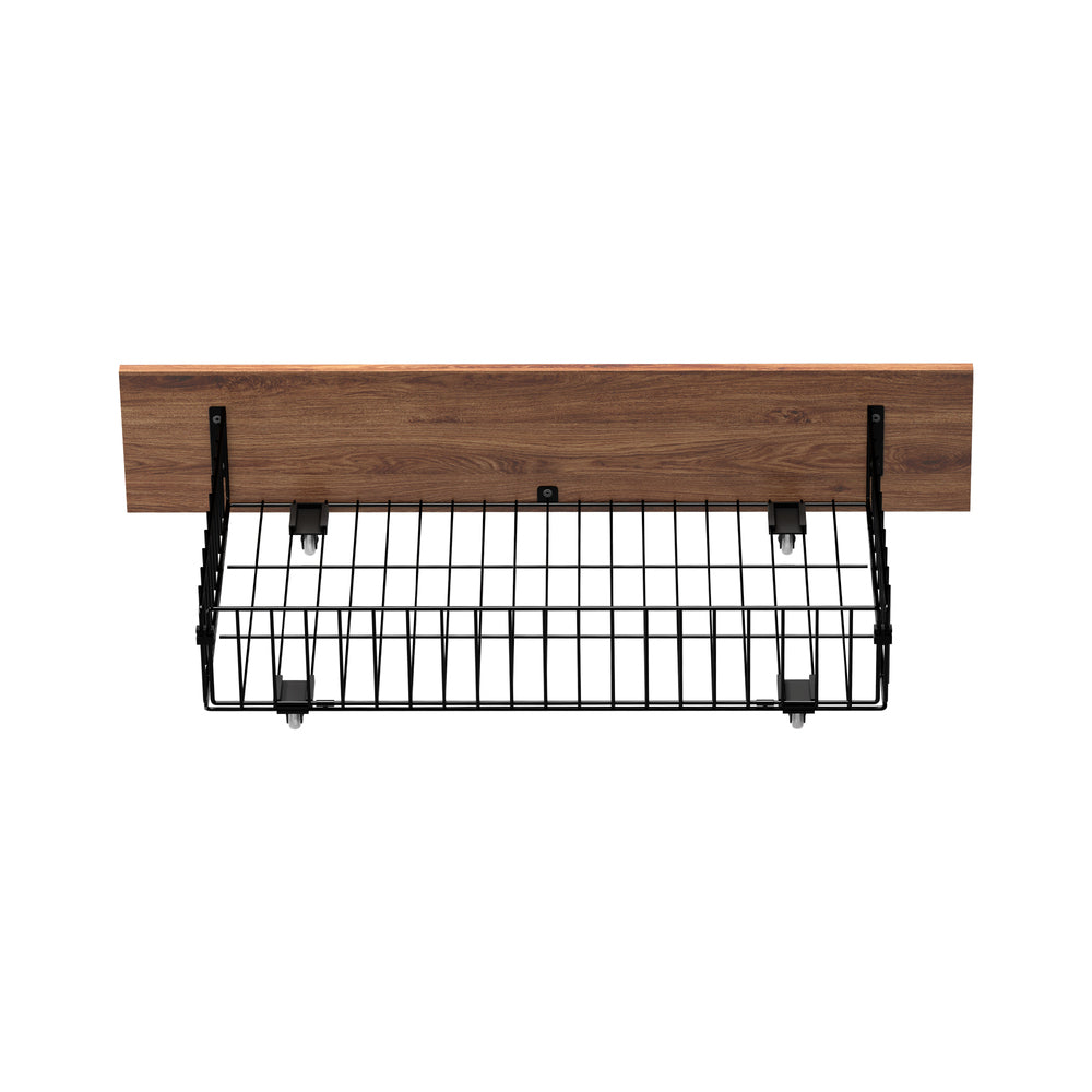 4x Bed Frame Storage Drawers with Wheels Metal Brown