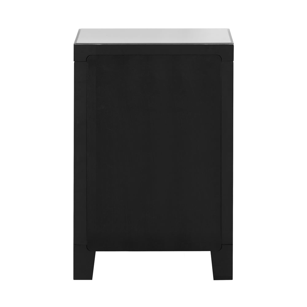Mirrored Bedside Table with 2 Drawers Home Storage Cabiner Nightstand End Table