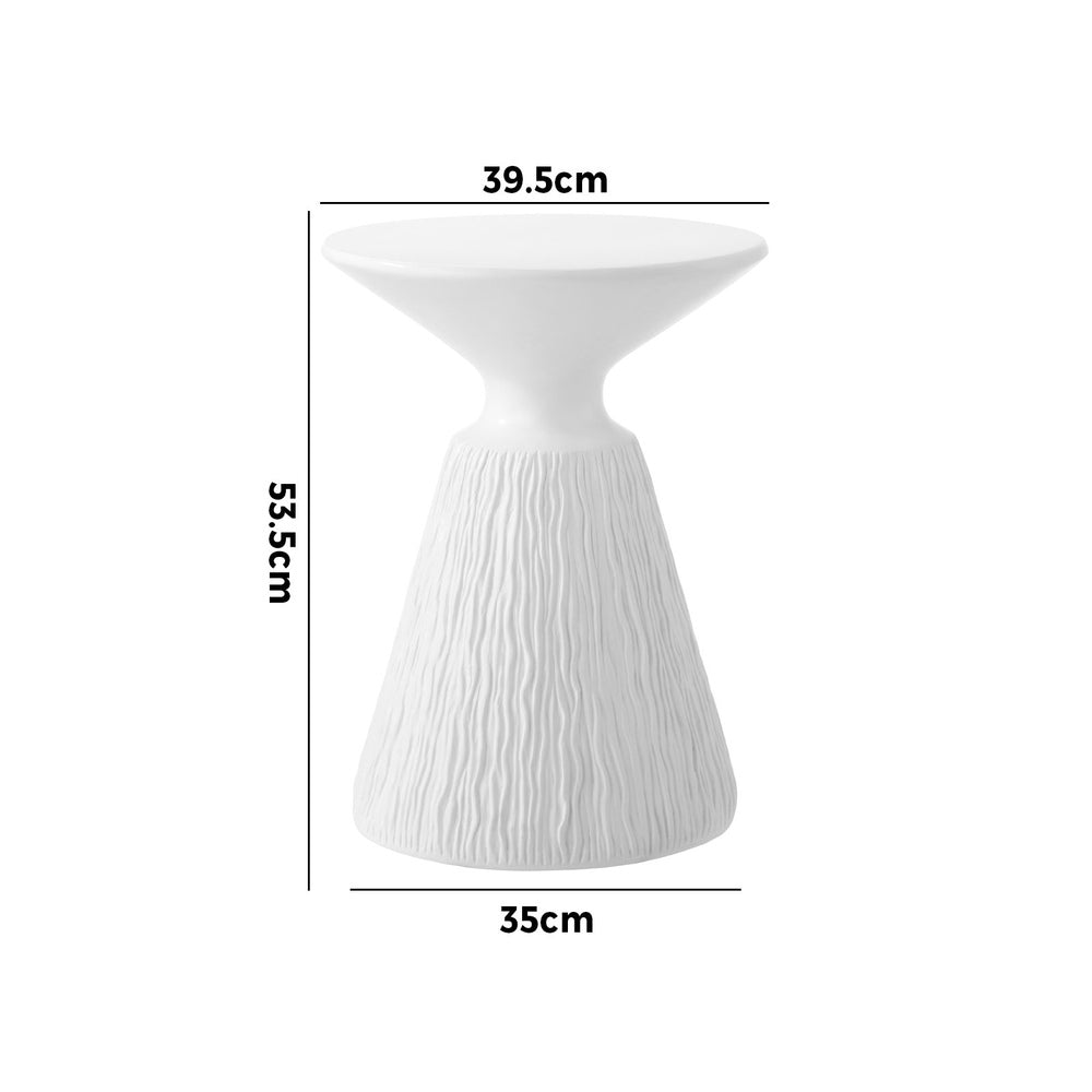 Side Table Terrazzo Concrete White/Natural/Black
