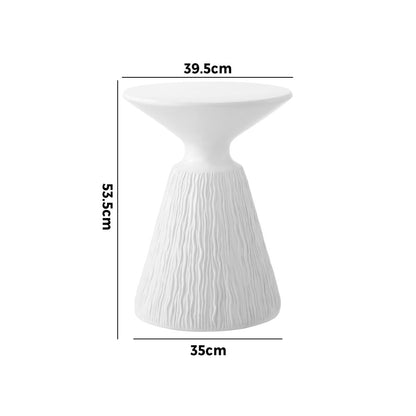 Side Table Terrazzo Concrete White/Natural/Black