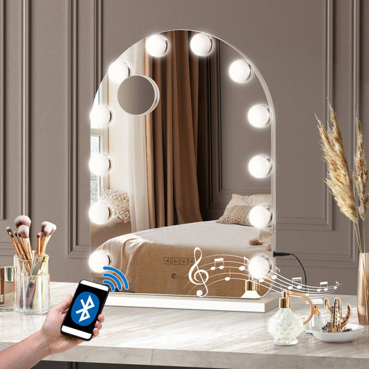 LED Arched Makeup Mirror Bluetooth 61x43cm