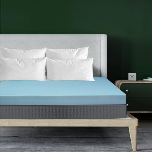 Simple Deals Memory Foam Mattress Topper Bed Cool Gel Bamboo Cover Underlay Queen 8CM