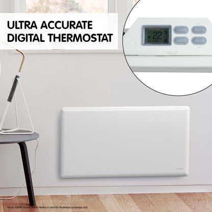 2400w electric panel heater with thermostat & castors