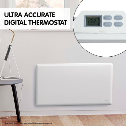 2400W NTL4T24 Electric Panel Heater w/ Timer Thermostat & Castors