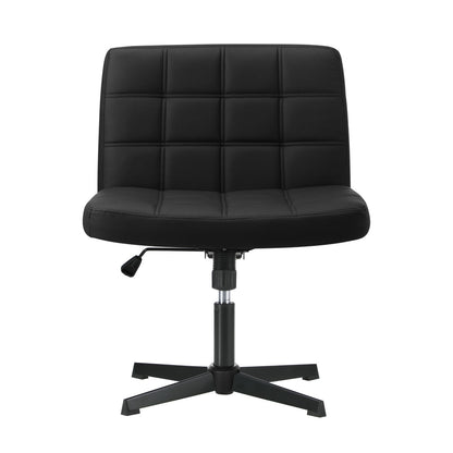 Office Chair Wide Seat Boucle White with Wheels