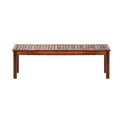 150cm Garden Bench Outdoor Wood Patio Furniture Dining Chair Slatted Seat