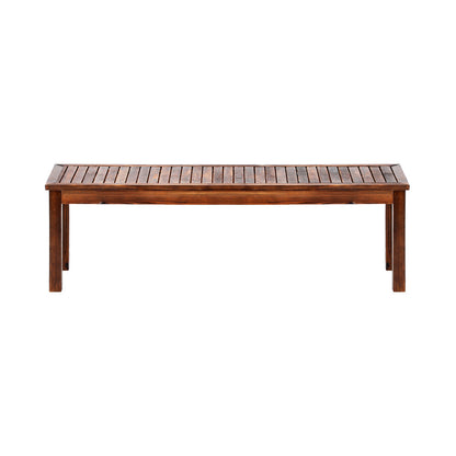 150cm Garden Bench Outdoor Wood Patio Furniture Dining Chair Slatted Seat