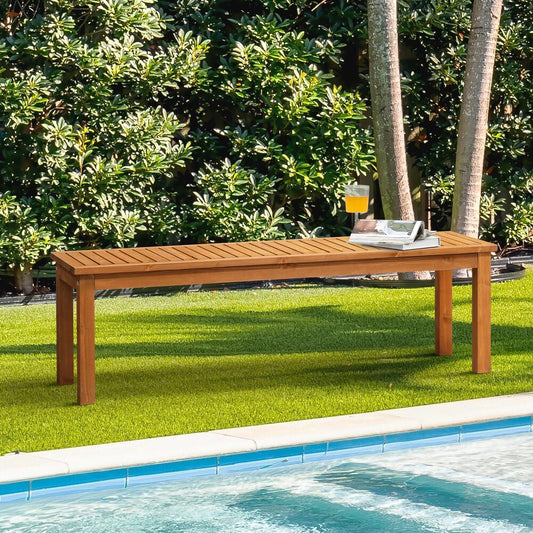 150cm Garden Bench Outdoor Wood Patio Dining Chair Slatted Seat 3 Seater