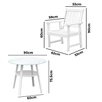 5PCS Outdoor Dining Setting Solid Wood Chair