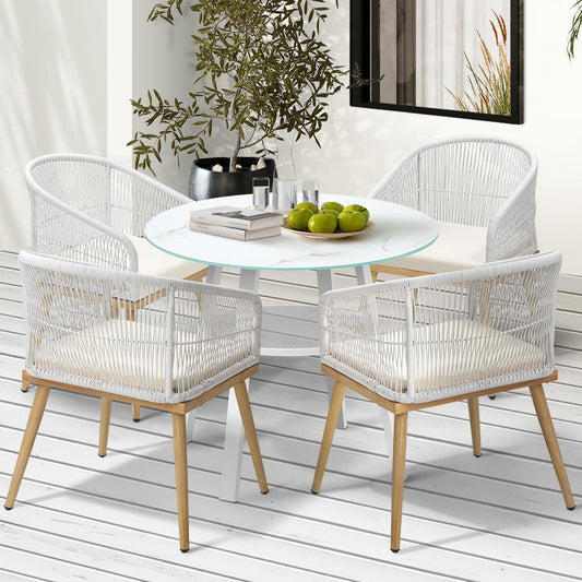 3/5 Piece Outdoor Dining Set Table w/Storage Shelf