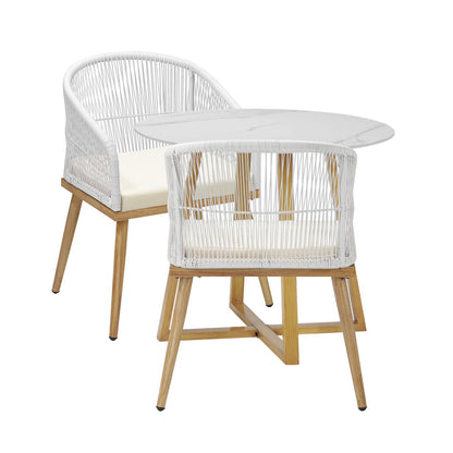 3/5 Pieces Outdoor Dining Set Table&Lounge Chairs for Patio