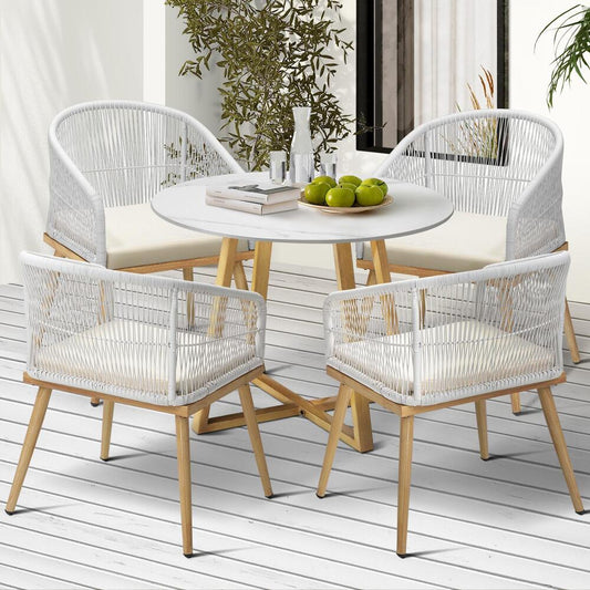 3/5 Pieces Outdoor Dining Set Table&Lounge Chairs for Patio