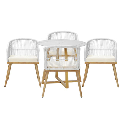 3/5 Pieces Outdoor Dining Set Table&Lounge Chairs for Patio