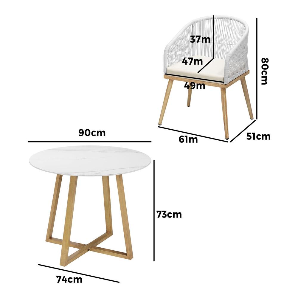 3/5 Pieces Outdoor Dining Set Table&Lounge Chairs for Patio