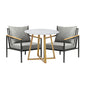 3 Piece Outdoor Dining Setting Sintered Stone Table Patio Furniture Set