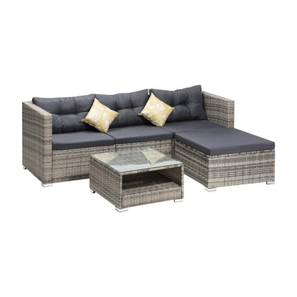  Outdoor Lounge Setting 5pc Wicker Sofa Set Rattan Patio Garden Furniture