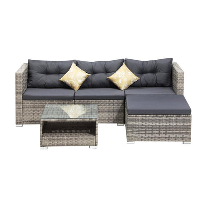  Outdoor Lounge Setting 5pc Wicker Sofa Set Rattan Patio Garden Furniture