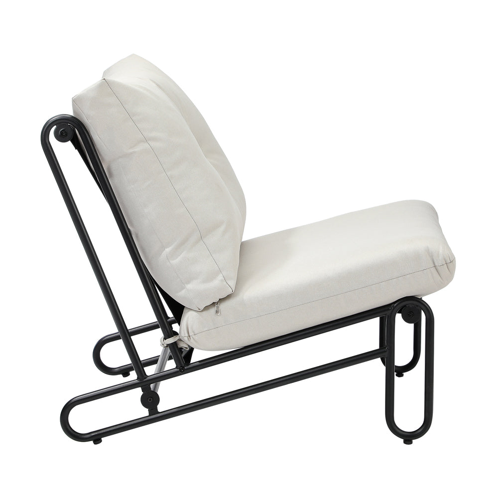 2PC Outdoor Lounge Chairs Patio Sofa with Cushions Grey
