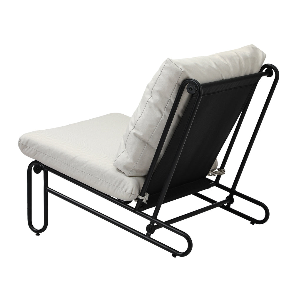 2PC Outdoor Lounge Chairs Patio Sofa with Cushions Grey