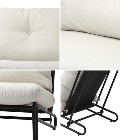 2PC Outdoor Lounge Chairs Patio Sofa with Cushions Grey