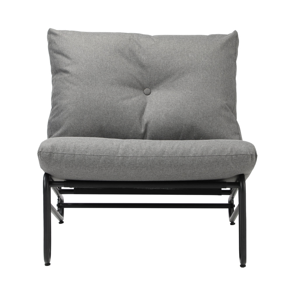 2PC Outdoor Lounge Chairs Patio Sofa with Cushions Beige
