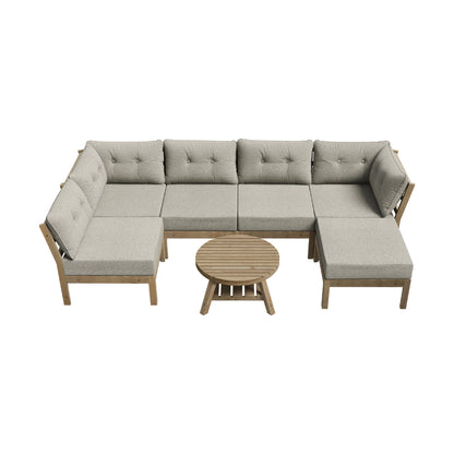 7 Piece Outdoor Sofa Set 6-Seater Lounge Setting Grey