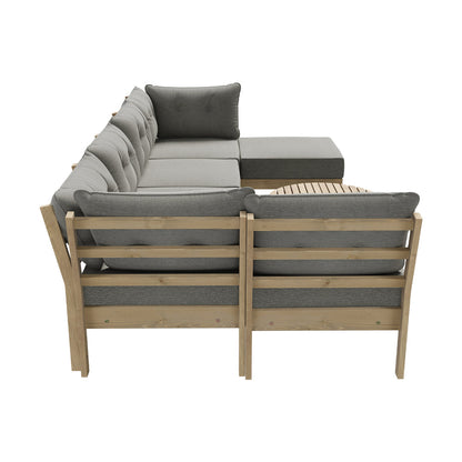 7 Piece Outdoor Sofa Set 6-Seater Lounge Setting Grey