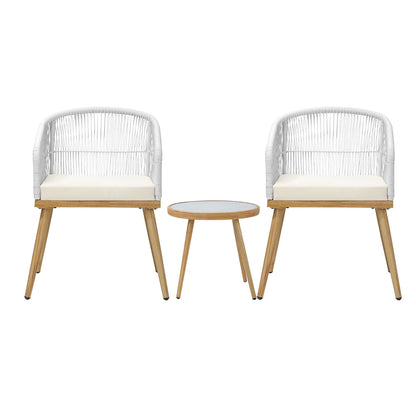 3PCS Outdoor Furniture Lounge Setting Dining Table Chair Patio Bistro Set