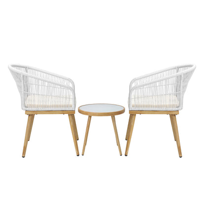 3PCS Outdoor Furniture Lounge Setting Dining Table Chair Patio Bistro Set