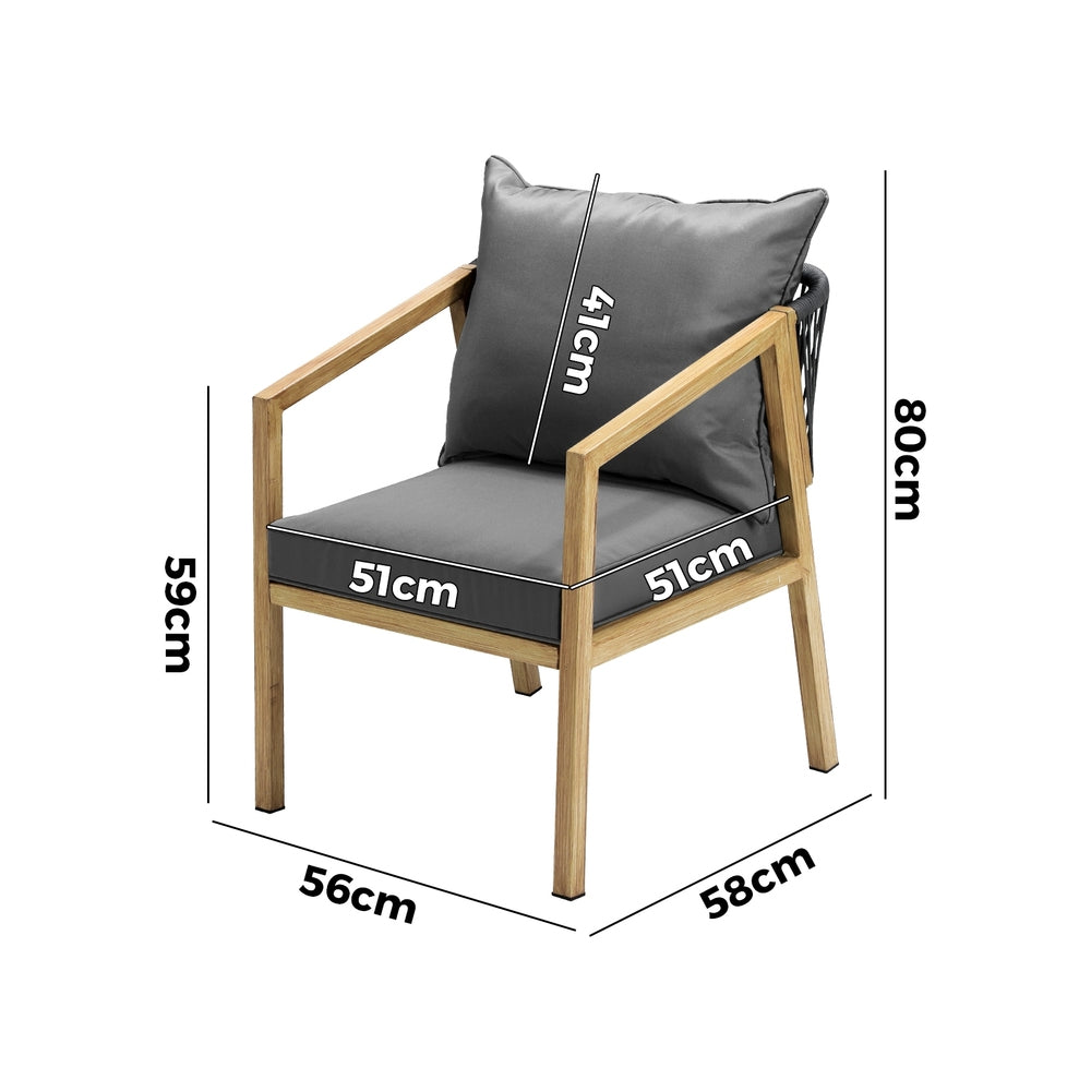 2PCS Outdoor Furniture Chairs Garden Patio Lounge Set Steel Frame Beige