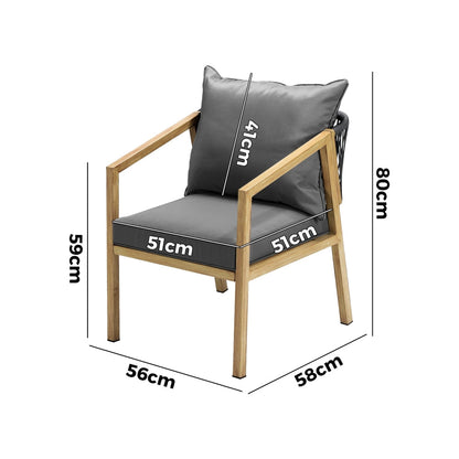 2PCS Outdoor Furniture Chairs Garden Patio Lounge Set Steel Frame Beige