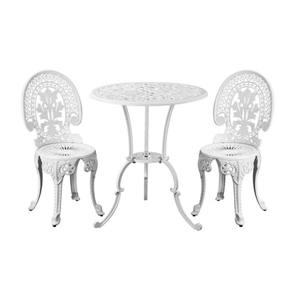 Stylish Cast Aluminium Patio Furniture: 3-Piece Bistro Set