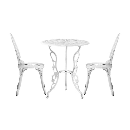 Stylish Cast Aluminium Patio Furniture: 3-Piece Bistro Set