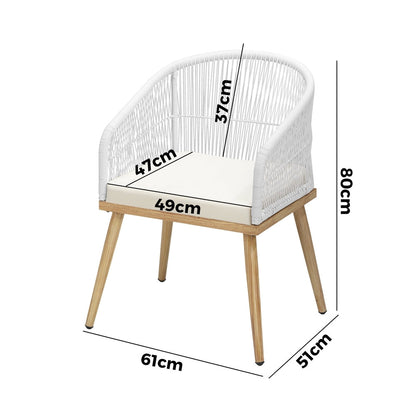 Outdoor Furniture Lounge Setting Chairs 2x Bistro Patio Garden Set Beige