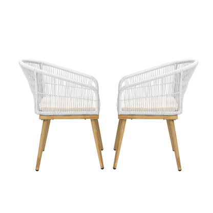 Outdoor Furniture Lounge Setting Chairs 2x Bistro Patio Garden Set Beige