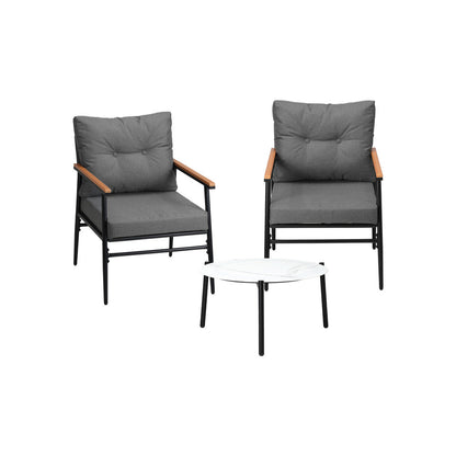 Outdoor Patio Set 50cm/70cm Table with  Armchairs