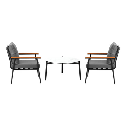 Outdoor Patio Set 50cm/70cm Table with  Armchairs