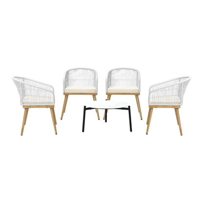 3pcs  Seater Outdoor Patio Set 50/70 cm Table Beige and Natural Chairs
