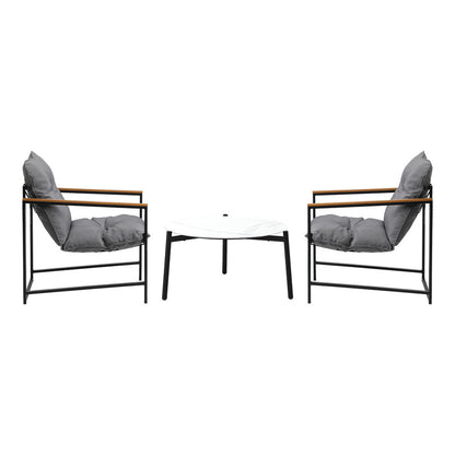 2/4 Seater Outdoor Patio Set 70CM Round White Marble Table