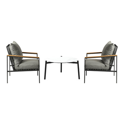 3/4/5PCS Outdoor Lounge Set White 70cm Coffee Table Chairs