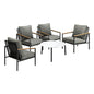  3/5PC Outdoor Patio Set White 70cm Coffee Table Sofa Chair