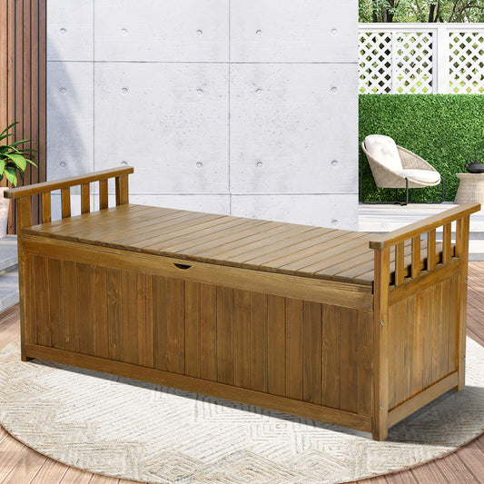 Outdoor Storage Box Garden Bench Wooden Container Chest Toy Cabinet XL